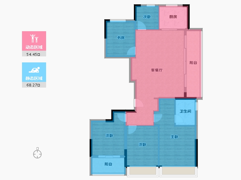 浙江省-杭州市-兴耀湖境观岚湾-111.05-户型库-动静分区