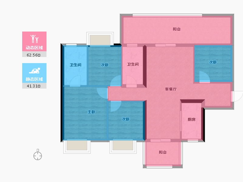 广西壮族自治区-南宁市-大唐院子-92.26-户型库-动静分区