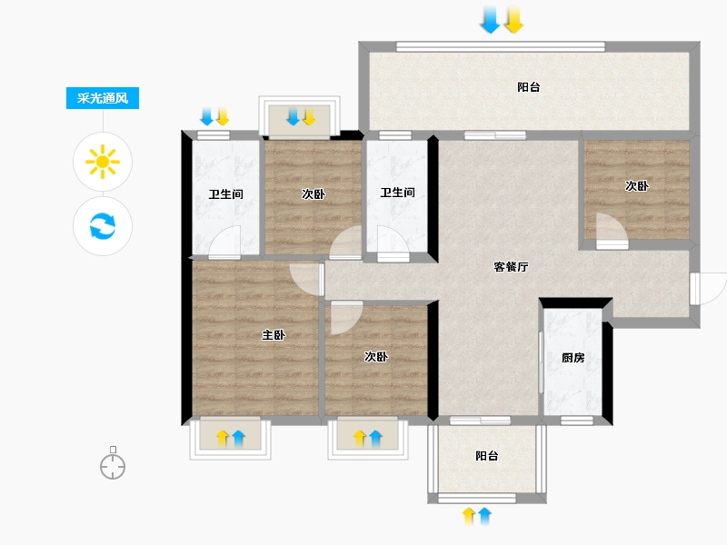 广西壮族自治区-南宁市-大唐院子-92.26-户型库-采光通风