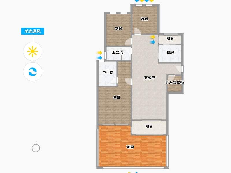 江苏省-徐州市-玫瑰园-104.00-户型库-采光通风