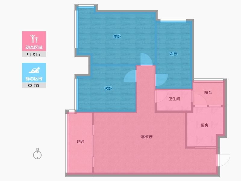 广东省-中山市-新长江顺心居-69.60-户型库-动静分区