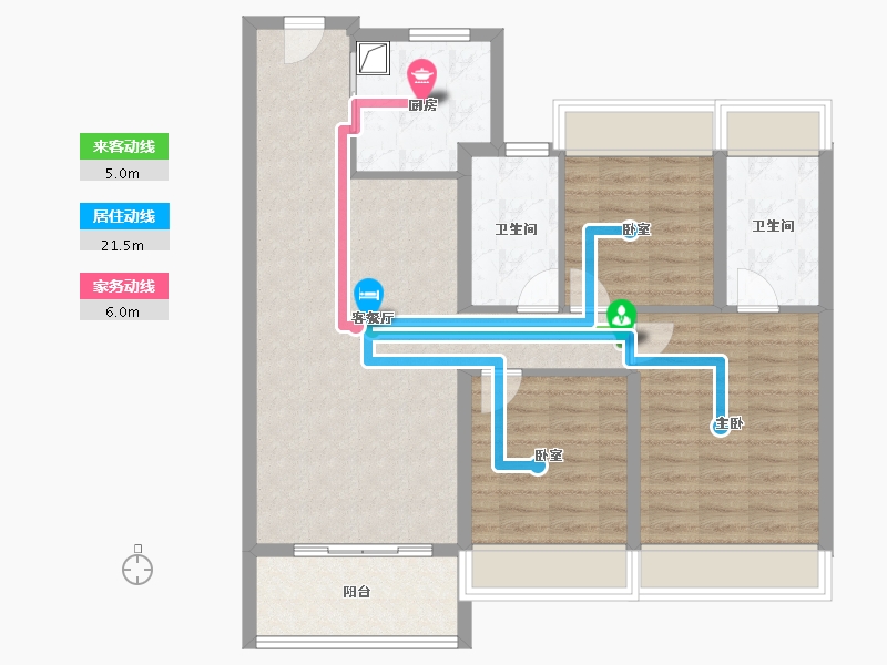 江苏省-苏州市-鹿溪雅园-92.25-户型库-动静线