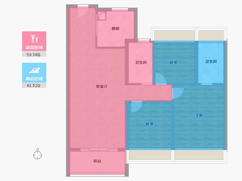 江苏省-苏州市-鹿溪雅园-92.25-户型库-动静分区