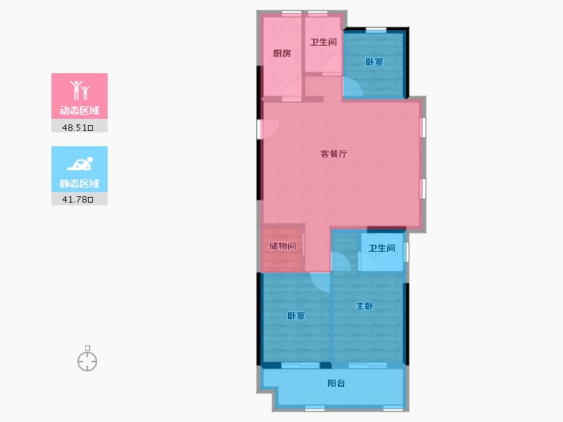 江苏省-镇江市-碧桂园凤凰城-81.07-户型库-动静分区