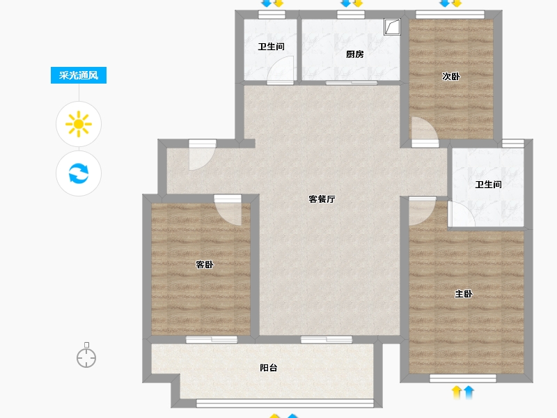 河南省-鹤壁市-科好君邻书院-93.60-户型库-采光通风