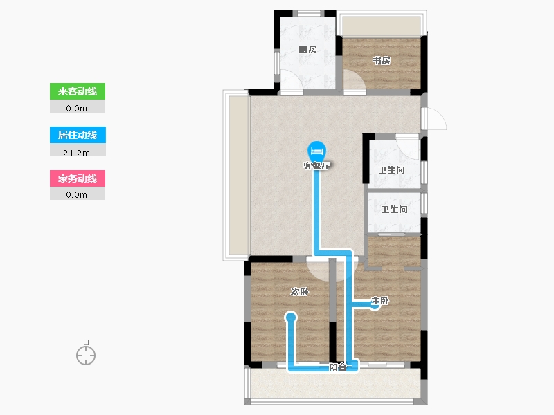 浙江省-绍兴市-金樾玖著-86.40-户型库-动静线