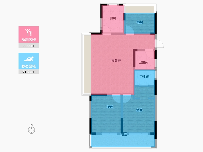 浙江省-绍兴市-金樾玖著-86.40-户型库-动静分区