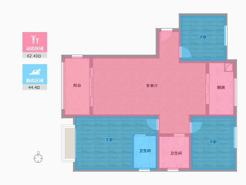 河南省-开封市-幸福里-99.00-户型库-动静分区