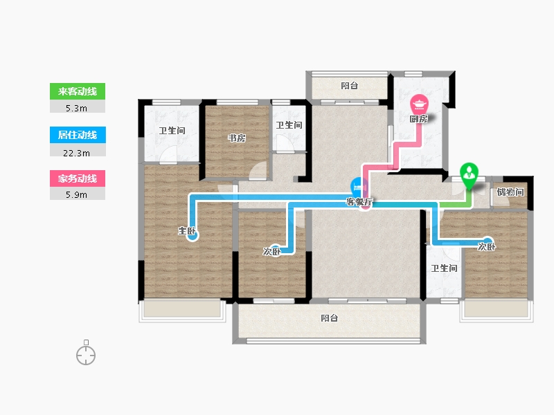 陕西省-铜川市-碧桂园·天樾-144.23-户型库-动静线