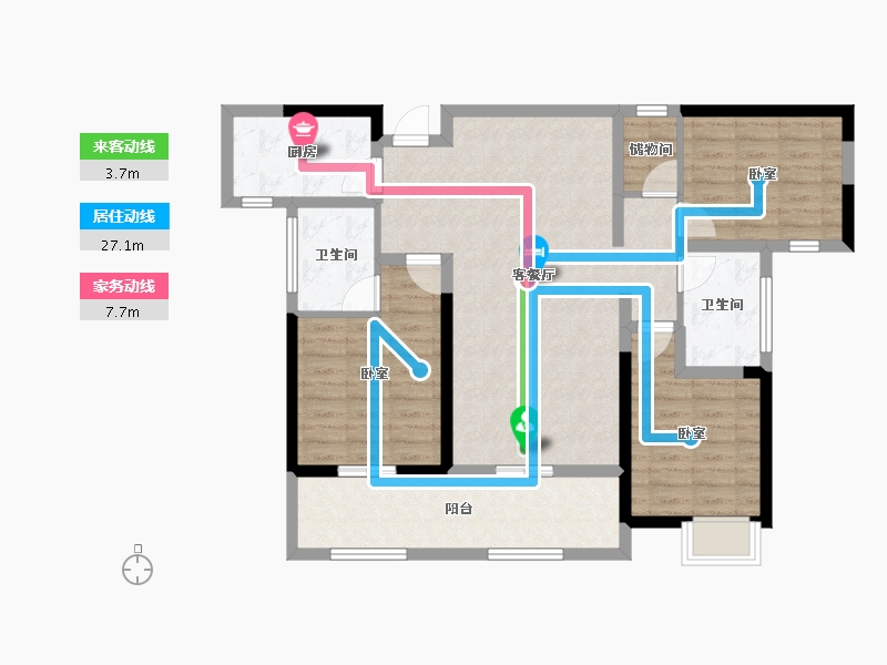 湖南省-长沙市-嘉宇北部湾-96.16-户型库-动静线