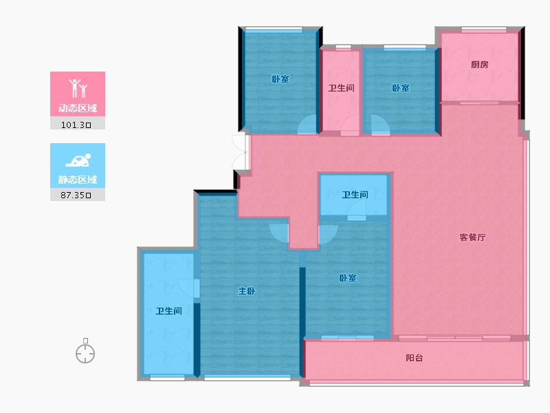 浙江省-温州市-华润置地温州瑞府-172.00-户型库-动静分区