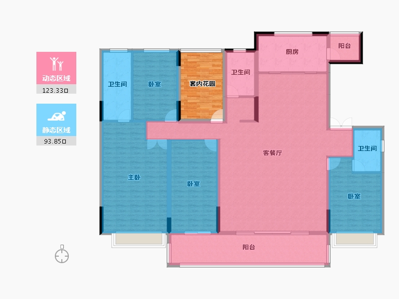 湖南省-长沙市-中国铁建·梦想·龙隐台-211.94-户型库-动静分区