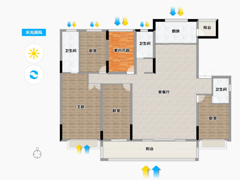 湖南省-长沙市-中国铁建·梦想·龙隐台-211.94-户型库-采光通风