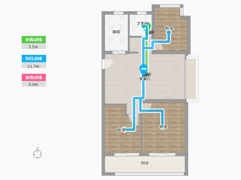 江苏省-无锡市-万科青藤公园-77.60-户型库-动静线