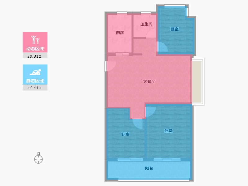 江苏省-无锡市-万科青藤公园-77.60-户型库-动静分区