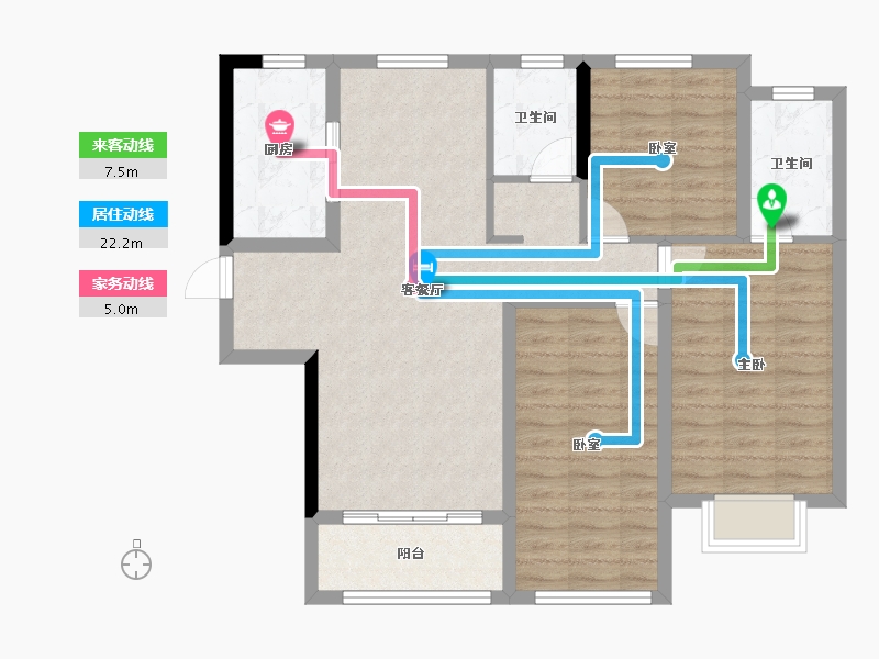 陕西省-西安市-中铁·卓越城-90.33-户型库-动静线