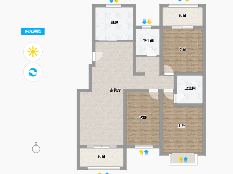 河南省-新乡市-新基翠竹苑-120.00-户型库-采光通风