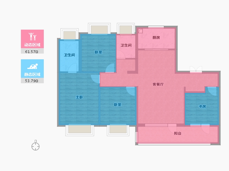 江苏省-南京市-保利阅云台-103.20-户型库-动静分区