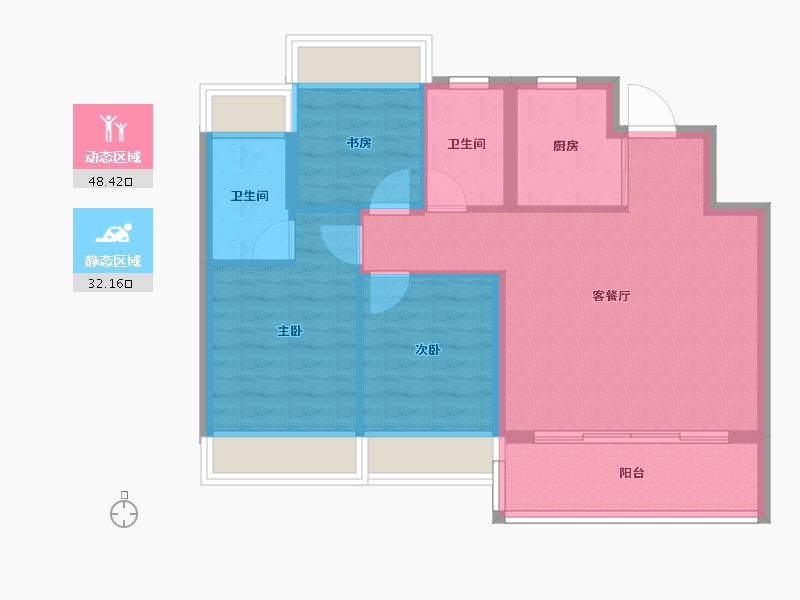 上海-上海市-金融街金悦府-72.40-户型库-动静分区