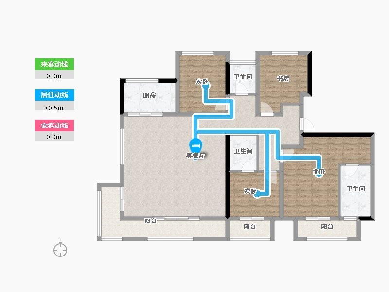 陕西省-西安市-金地·玖峯悦-135.46-户型库-动静线