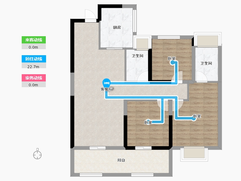 湖南省-长沙市-时代倾城六期(时代汀蓝)-92.16-户型库-动静线