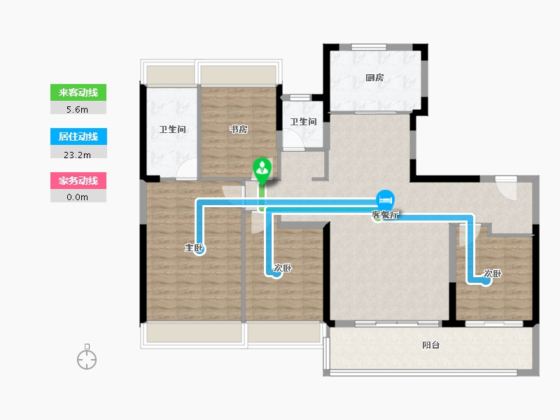 江苏省-苏州市-建发·缦云华庭-129.60-户型库-动静线