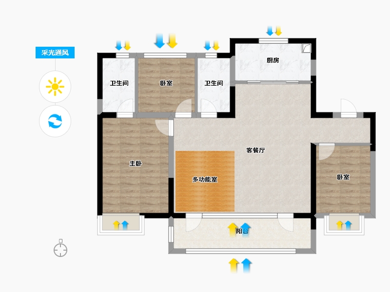 河北省-廊坊市-龙河新城-99.20-户型库-采光通风