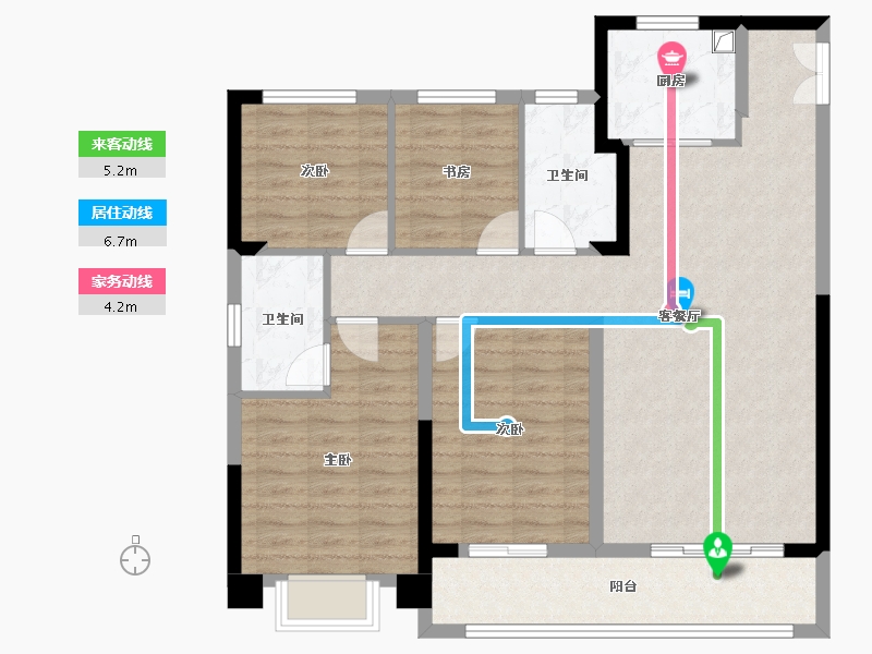 浙江省-嘉兴市-铂翠云邸-102.01-户型库-动静线