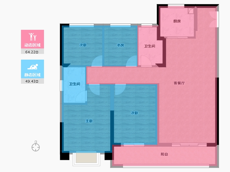 浙江省-嘉兴市-铂翠云邸-102.01-户型库-动静分区