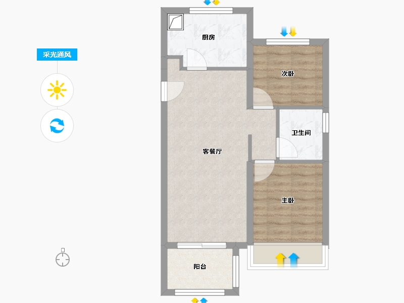 河南省-郑州市-盛悦府-58.00-户型库-采光通风