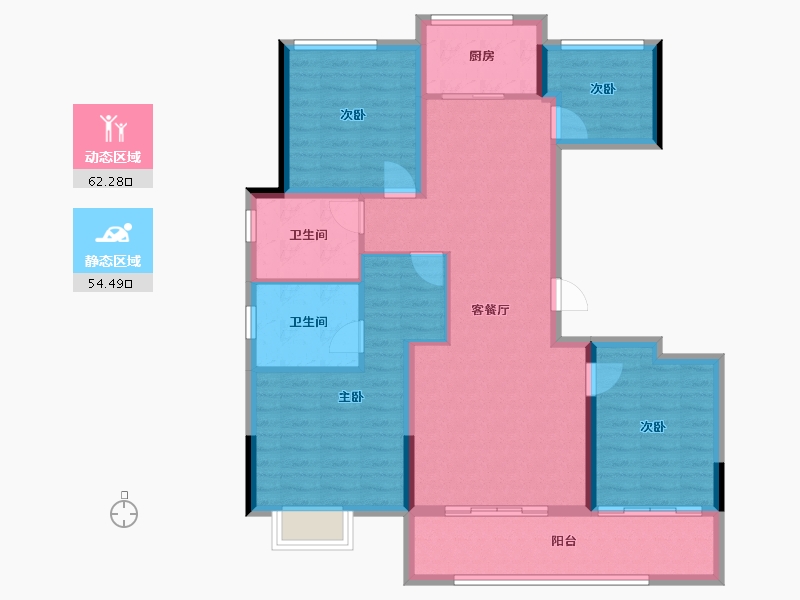 安徽省-马鞍山市-德信江山云起-104.84-户型库-动静分区