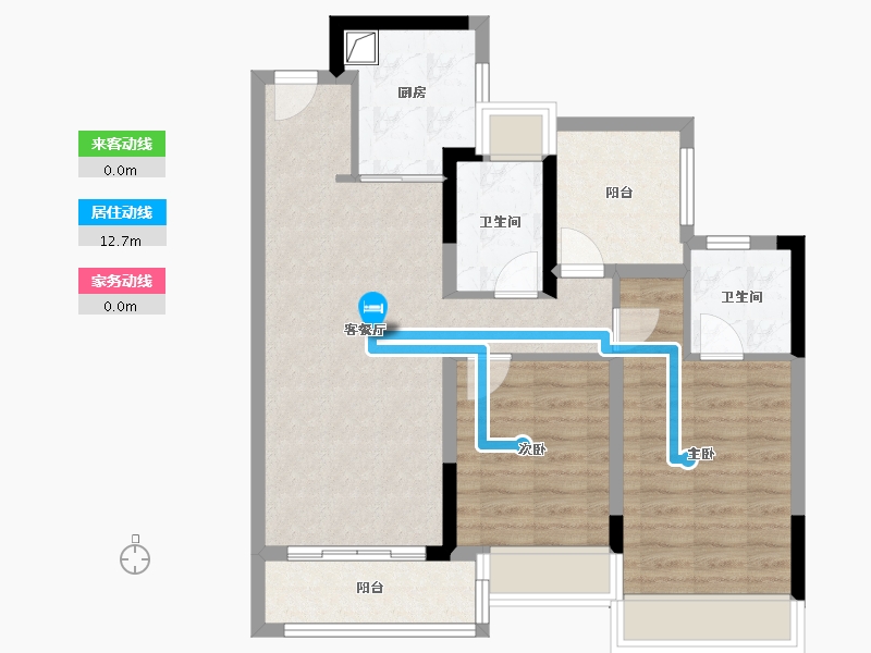 广东省-珠海市-方直西岸-76.00-户型库-动静线