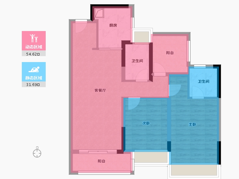 广东省-珠海市-方直西岸-76.00-户型库-动静分区