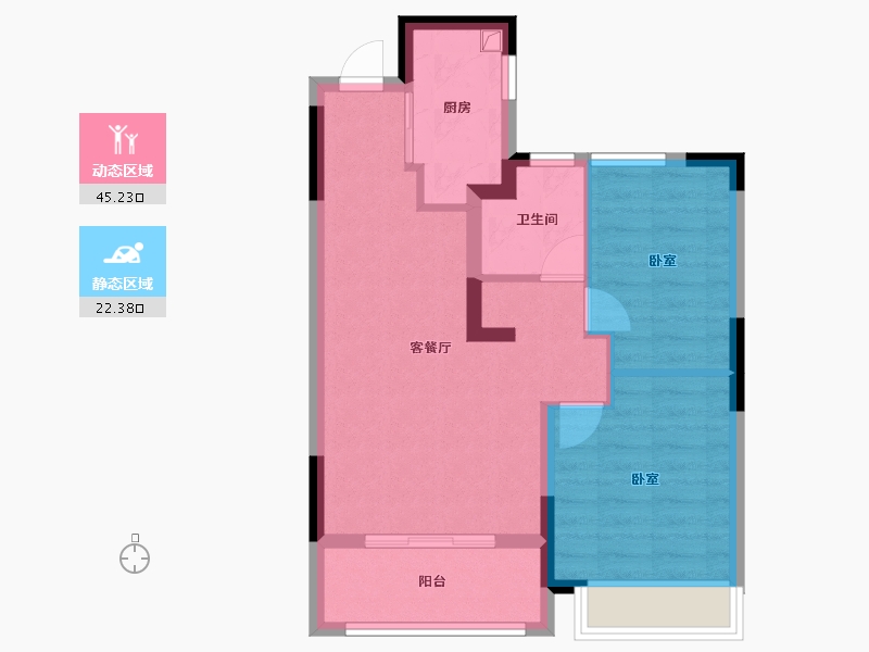 浙江省-嘉兴市-锦望名邸-60.00-户型库-动静分区