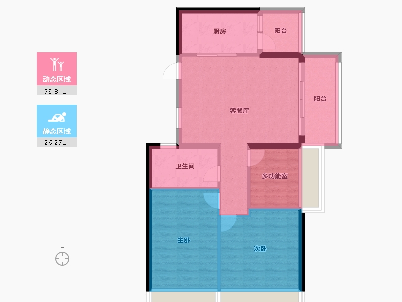 江苏省-镇江市-碧桂园凤凰城-72.00-户型库-动静分区