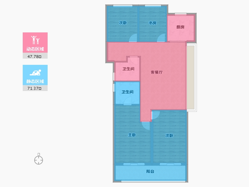 浙江省-杭州市-翠语彩虹里-108.55-户型库-动静分区