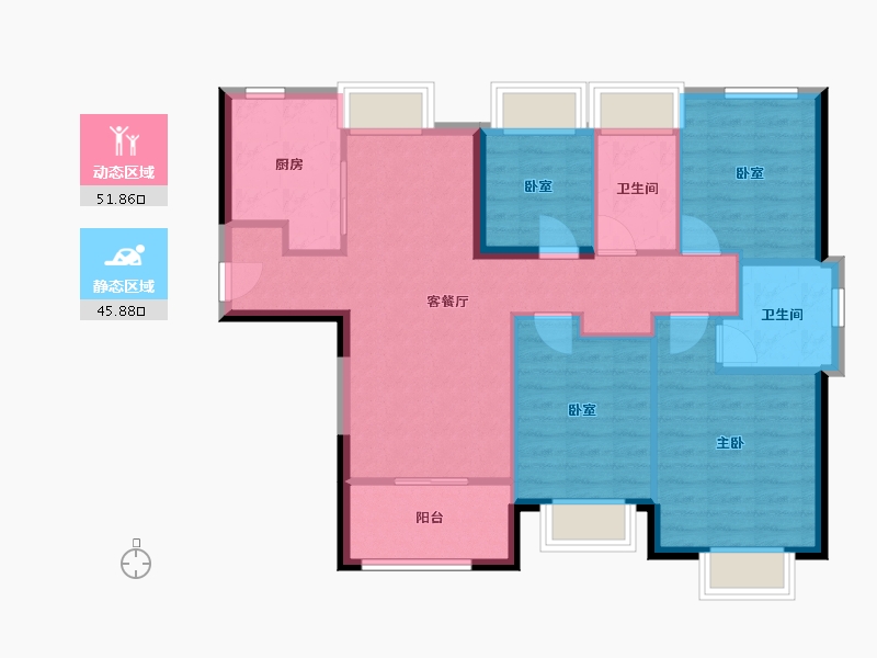 福建省-厦门市-建发书香泊月-88.00-户型库-动静分区