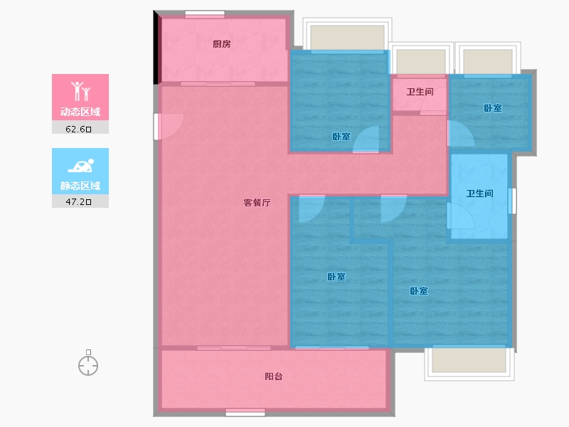 湖北省-武汉市-新城桃李郡-100.77-户型库-动静分区