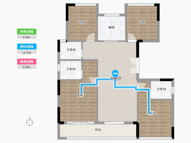 浙江省-杭州市-杭房·湖著观邸-108.13-户型库-动静线