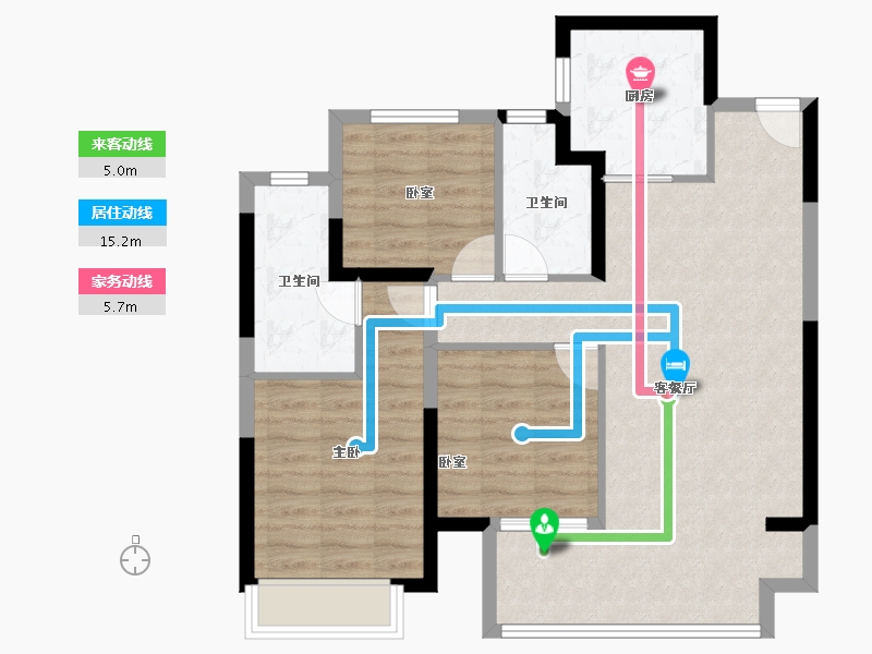 河南省-郑州市-龙湖熙上-82.53-户型库-动静线