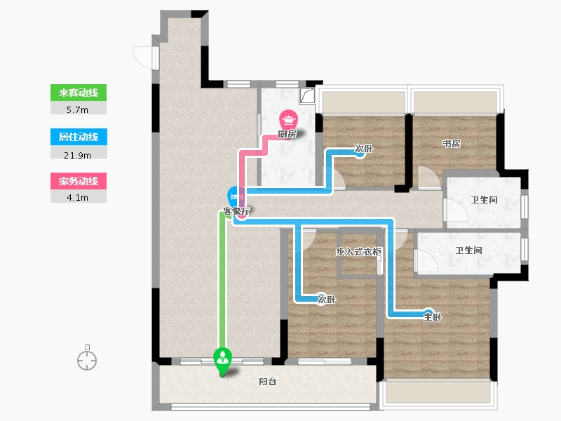 浙江省-绍兴市-金樾玖著-111.20-户型库-动静线