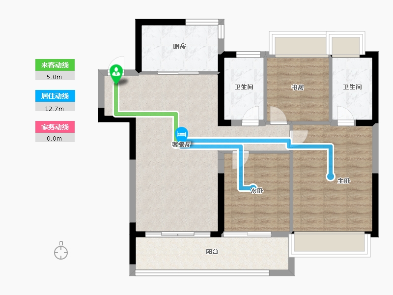 江苏省-无锡市-美的云璟-85.00-户型库-动静线