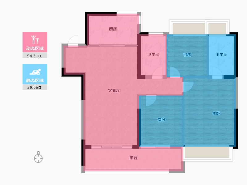 江苏省-无锡市-美的云璟-85.00-户型库-动静分区