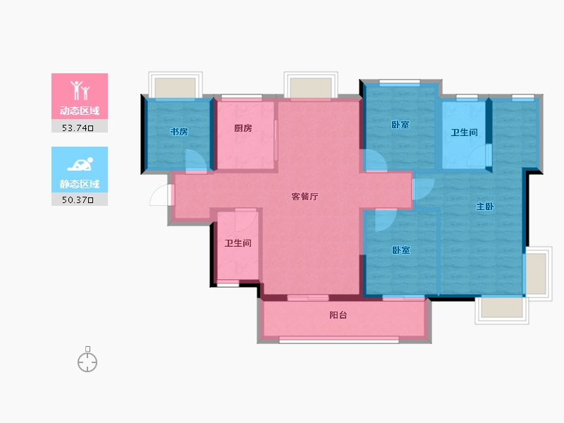 广东省-广州市-龙湖天著-92.85-户型库-动静分区