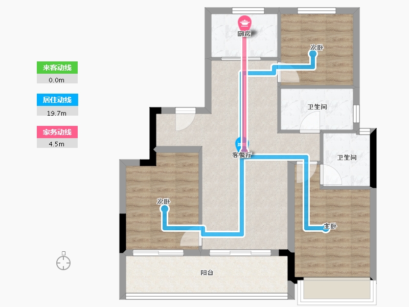 浙江省-杭州市-兴耀湖境观岚湾-78.67-户型库-动静线