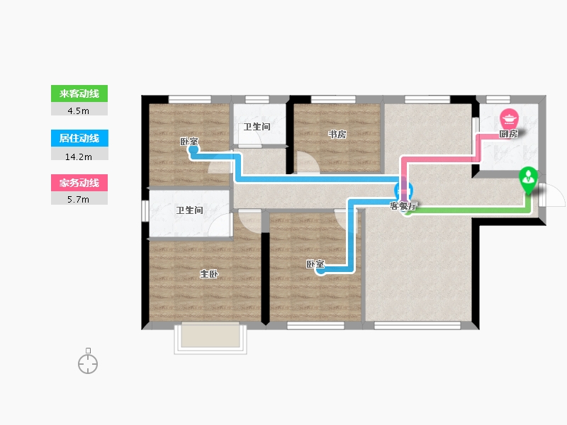 陕西省-西安市-中铁·卓越城-82.45-户型库-动静线