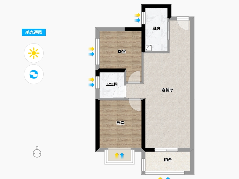 广东省-惠州市-德威花园-50.55-户型库-采光通风