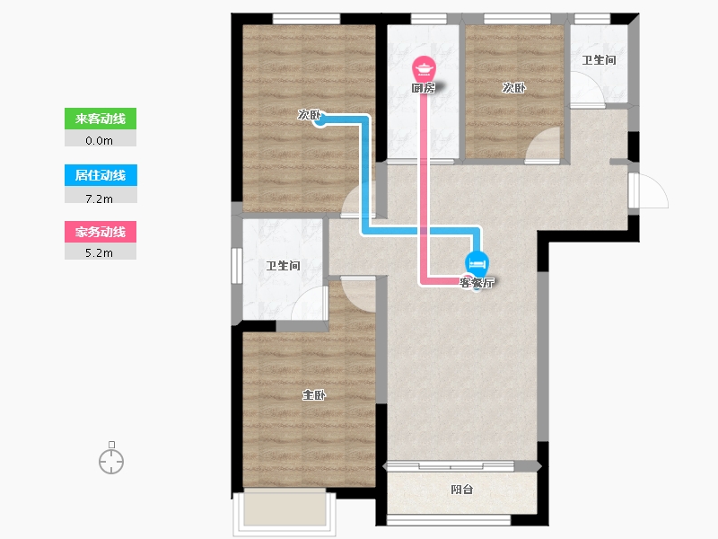 陕西省-榆林市-万象星辰-75.99-户型库-动静线