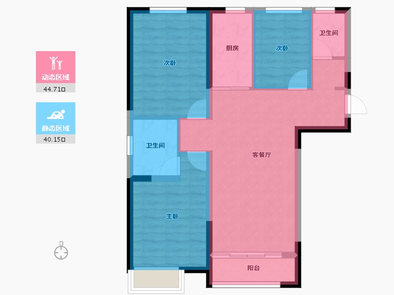 陕西省-榆林市-万象星辰-75.99-户型库-动静分区