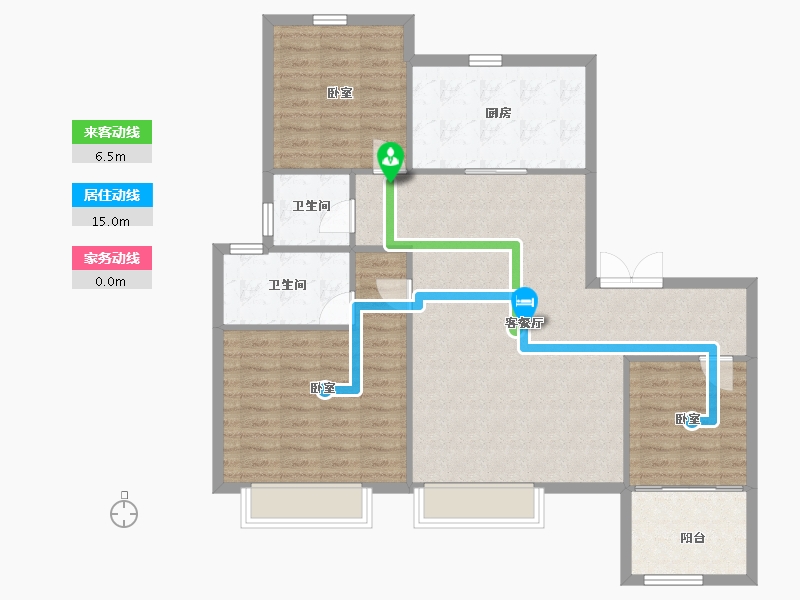 山东省-淄博市-中海观园-105.02-户型库-动静线